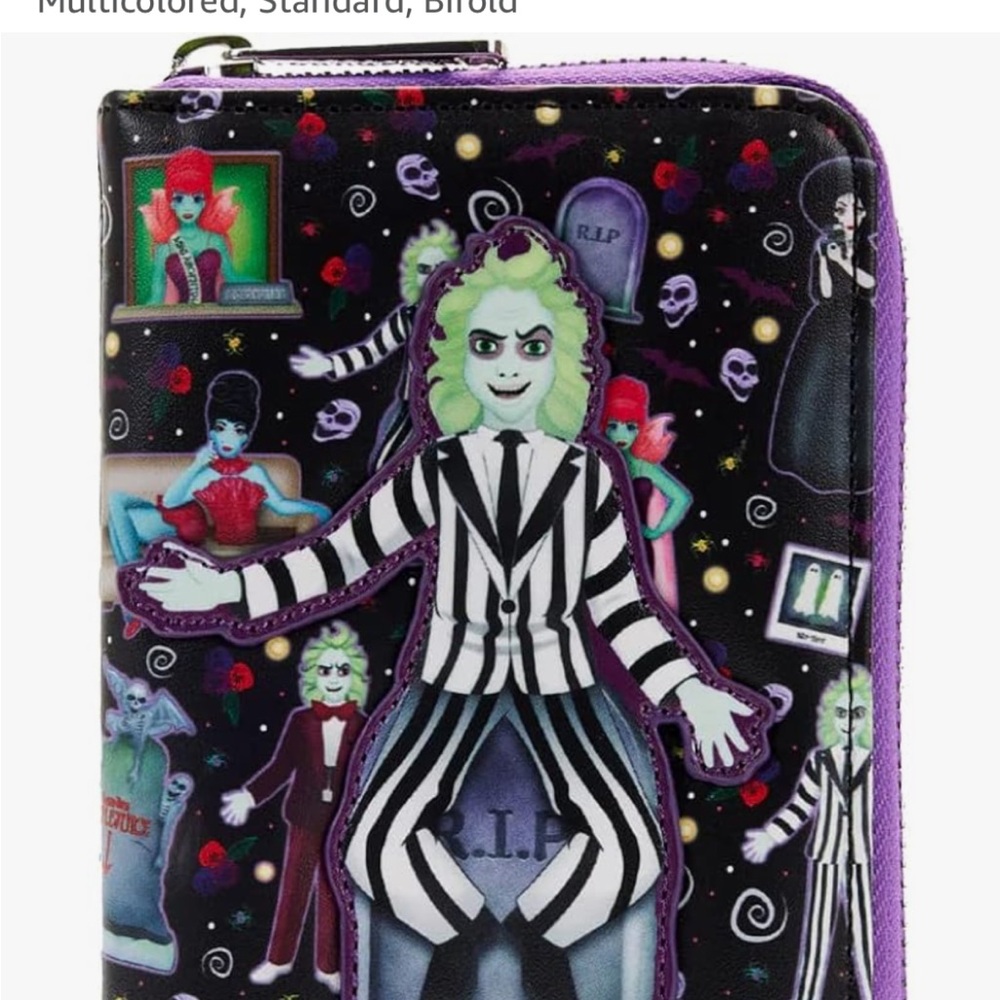 Beetle-Inspired Gothic Striped Tablet Sleeve in Black & Purple Loungefly